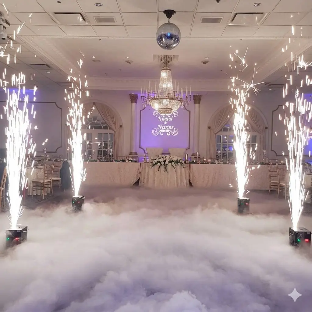 Cold sparks effect during Canberra wedding first dance