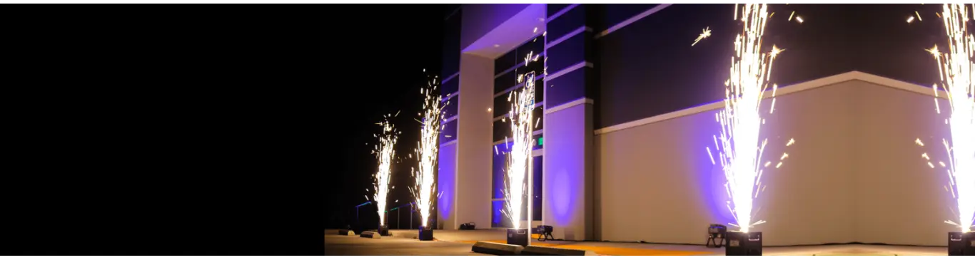 Cold sparks event effect setup for a Canberra wedding entrance
